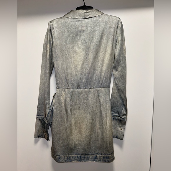 Retrofete Hailey Silk Denim Print Dress Size XS - Picture 5 of 7